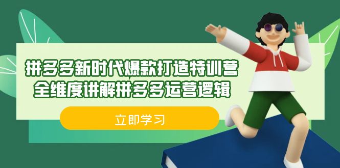 拼多多·新时代爆款打造特训营，全维度讲解拼多多运营逻辑（21节课）-网创课程-网创项目资源整合平台